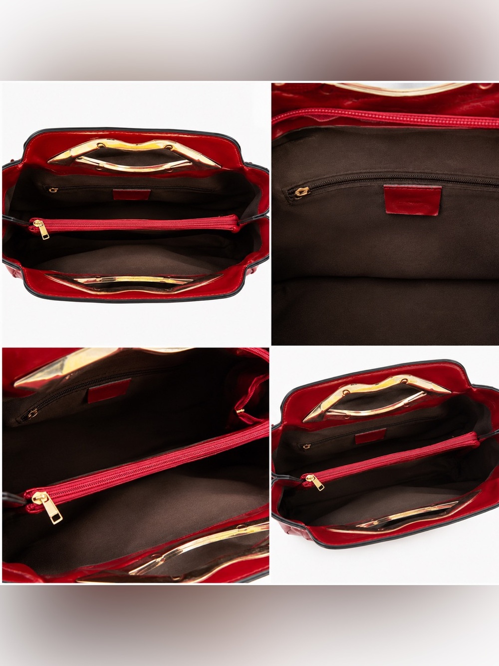 Vintage Colorful Lip Handle Shoulder Bag Multicolor Glitter Stripe Patent - Picture 5 of 8